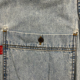Vintage 90s Levi's Denim Shirt Mens Medium Blue Faded Light Wash Button Up