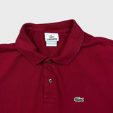 Lacoste Polo Shirt Mens Medium Red Embroidered Logo Classic Preppy Short Sleeve