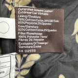 Vintage Y2K Danier Leather Jacket Womens Small Gray Silk Floral Damask Lined Bomber