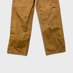 Carhartt Pants Womens 28x28 Brown Straight Leg Canvas Carpenter Workwear Trouser