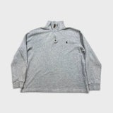 Polo Ralph Lauren Sweatshirt Mens XL Gray Pony 1/4 Zip Casual Pullover Sweater