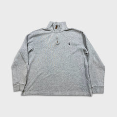 Polo Ralph Lauren Sweatshirt Mens XL Gray Pony 1/4 Zip Casual Pullover Sweater