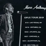 2019 Marc Anthony Opus Tour T Shirt Mens Large Black Double Sided Concert Tee