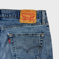 Levi's 511 Jeans Mens 34x32 Blue Slim Fit Straight Leg Stretch Light Wash Denim Pants