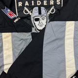 Vintage 90s Starter Pro Line Oakland Raiders Jacket Mens XL Black NFL Football 1/4 Zip Pullover