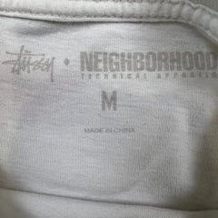 Stussy x NEIGHBORHOOD Boneyards II Conspiracy T Shirt Mens Medium White Tee