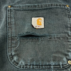 Vintage 90s Carhartt Pants Mens 34x34 Black Original Fit Double Knee Distressed USA