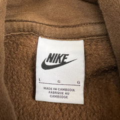 Nike Sportswear Hoodie Mens Large Brown Center Swoosh Pullover Hooded Sweater