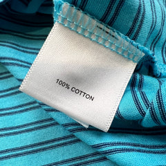 Peter Millar Polo Shirt Mens Small Blue Striped Crown Ease Preppy Golf