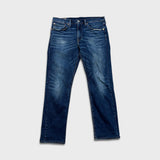 Levi's 502 Jeans Mens 34x32 Blue Regular Taper Fit Dark Wash Stretch Denim Pants
