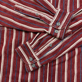 Vintage 90s Levi's Shirt Mens Small Red Striped Western Chore Twill Long Sleeve