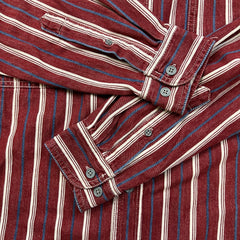 Vintage 90s Levi's Shirt Mens Small Red Striped Western Chore Twill Long Sleeve