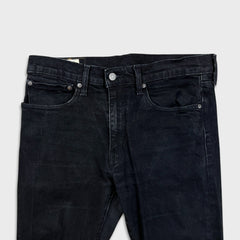 Levi's 512 Jeans Men 34x30 Black Slim Taper Leg Dark Wash Mid Rise Stretch Denim Pants