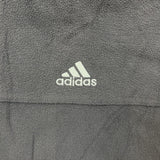 Vintage 90s Adidas Fleece Mens Large Gray Full Zip 3 Stripes Essentials Spell Out Jacket