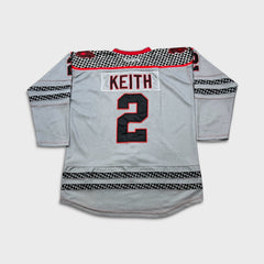Reebok Chicago Blackhawks Duncan Keith Jersey Mens 2XL Grey Alternate NHL Fight Strap