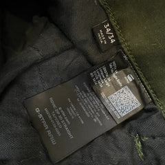G-Star Raw Pants Mens 34x34 Green Rovic Zip 3D Straight Tapered Utility Cargo