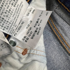 Levi's 501 T Jeans Mens 32x28 Blue Taper Fit Distressed Dark Wash Denim Pants