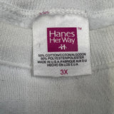 Vintage 90s Blank Sweatshirt Womens 3XL White Raglan USA Hanes Her Way