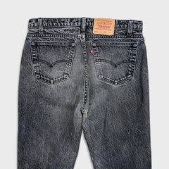 Vintage 90s Levi's 512 Jeans Mens 36x32 Black Slim Fit Taper Leg Fade Dark Wash Denim Pants