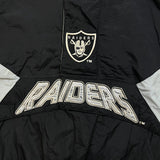 Vintage 90s Starter Pro Line Oakland Raiders Jacket Mens XL Black NFL Football 1/4 Zip Pullover