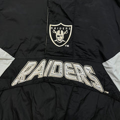 Vintage 90s Starter Pro Line Oakland Raiders Jacket Mens XL Black NFL Football 1/4 Zip Pullover