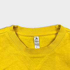 Adidas Sweatshirt Mens Small Yellow Sportswear Spell Out Pullover Crewneck