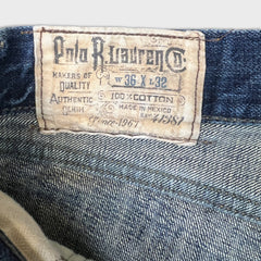Vintage Y2K Polo Ralph Lauren Jeans Mens 36x30 Blue Straight Leg Dark Wash Denim Pants