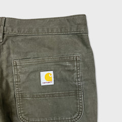 Carhartt Pants Mens 30x32 Green Double Knee Relaxed Fit Rugged Flex Workwear