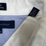 Tommy Hilfiger Shirt Mens Large White Slim Fit Preppy Long Sleeve Button Up