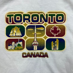 Vintage Y2K Toronto Canada T Shirt Mens Medium White CN Tower Graphic Tee