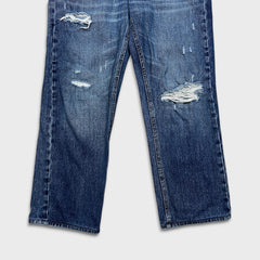 Diesel Jeans Mens 32x28 Blue Only The Brave Distressed Regular Straight Medium Wash Denim Pants