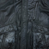 Vintage 90s Sears Leather Jacket Mens XL Black Full Zip Flight A-2 G-1 Bomber