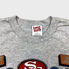 Vintage 1992 San Francisco 49ers T Shirt Mens XL Gray AOP Superbowl NFL Football Long Sleeve Tee