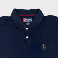 Vintage 90s Chaps Ralph Lauren Polo Shirt Mens XL Blue Crest Casual Preppy Tee