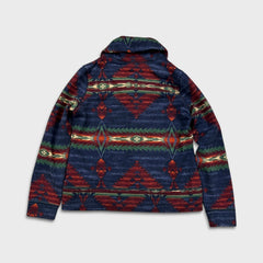 Vintage Y2K Lauren Ralph Lauren Cardigan Womens Medium Blue Aztec Southwest