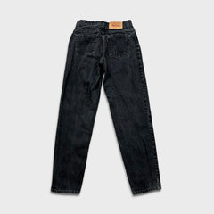 Vintage Levi's 550 Jeans Womens 27x30 Black Relaxed Fit Tapered Leg 90s Denim Pants