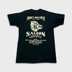 Vintage 90s Hoggs Breath Saloon T Shirt Mens XL Black USA Double Sided Beer Tee