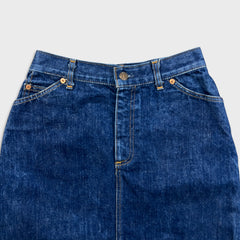 Vintage 70s Miss Levi’s Denim Skirt Womens 26x18 Orange Tab USA High Waist