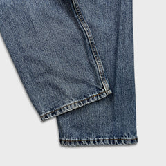 Levi's 505 Jeans Mens 34x30 Blue Regular Fit Straight Leg Distressed Medium Wash Denim Pants