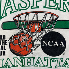 Vintage 1995 Logo 7 NCAA Final Four Championship T Shirt Mens XL White Manhattan Jaspers Basketball Tee