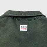 Vintage 90s Roots Athletics Sweatshirt Mens Large Green 1/4 Zip Faded Pullover