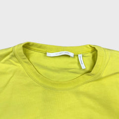 Helmut Lang T Shirt Mens XL Yellow Sample Press Only Box Logo Graphic Tee