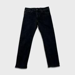 Levi's 502 Jeans Mens 33x30 Black Regular Taper Fit Dark Wash Denim Pants