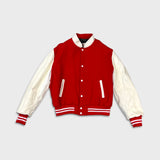 Vintage 90s Blank Jacket Mens Medium Red Classic Outdoor Varsity Leather Bomber