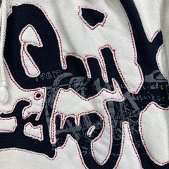 Vintage Y2K Quiksilver Hoodie Mens Small White Full Zip Surf Skater Hooded Sweater