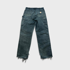 Vintage 90s Carhartt Pants Mens 34x34 Black Original Fit Double Knee Distressed USA