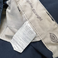 Dickies Pants Mens 34x32 Blue Regular Straight Workwear Fade Chino Cargo Trouser