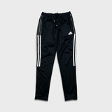 Adidas Track Pants Mens Medium Black 3 Stripe Spell Out Training Athletic Jogger