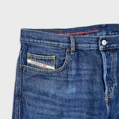 Diesel 2020 D-Viker Jeans Mens 38x30 Blue Regular Straight Fit Dark Wash Denim Pants