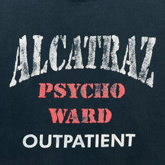 Vintage Y2K Alcatraz Psycho Ward Outpatient T Shirt Mens XL Black Distressed Tee
